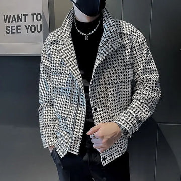 Men Spring and Autumn Brand Houndstooth New .