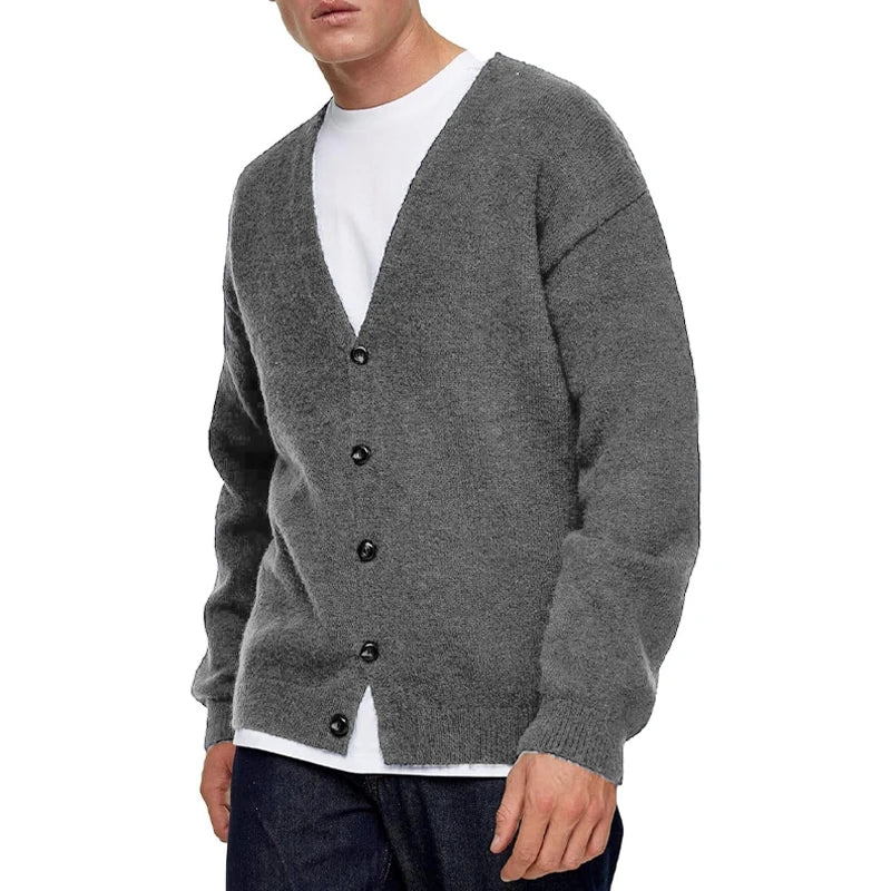 Men's Lightweight Cardigan Sweater Single-Breasted V-Neck.m