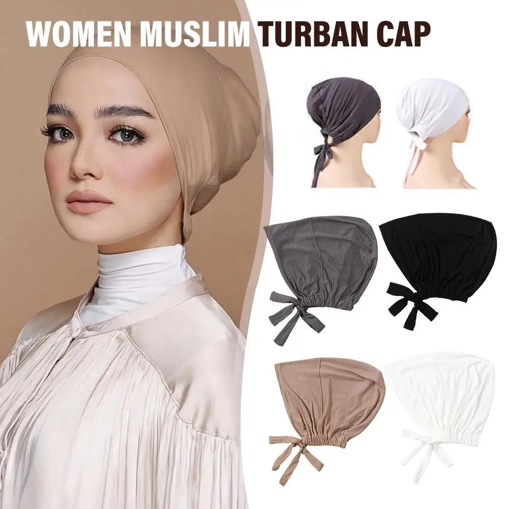 Womens Muslim Stretch Turban Cap Soft Modal Muslim.