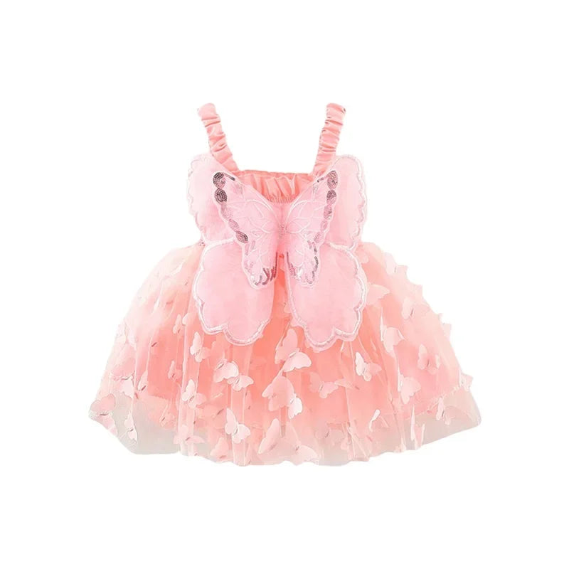 Pudcoco Princess Baby Girl Tutu Dress Sleevless Butterfly Tulle Lace Photography Dresses Summer Outfits