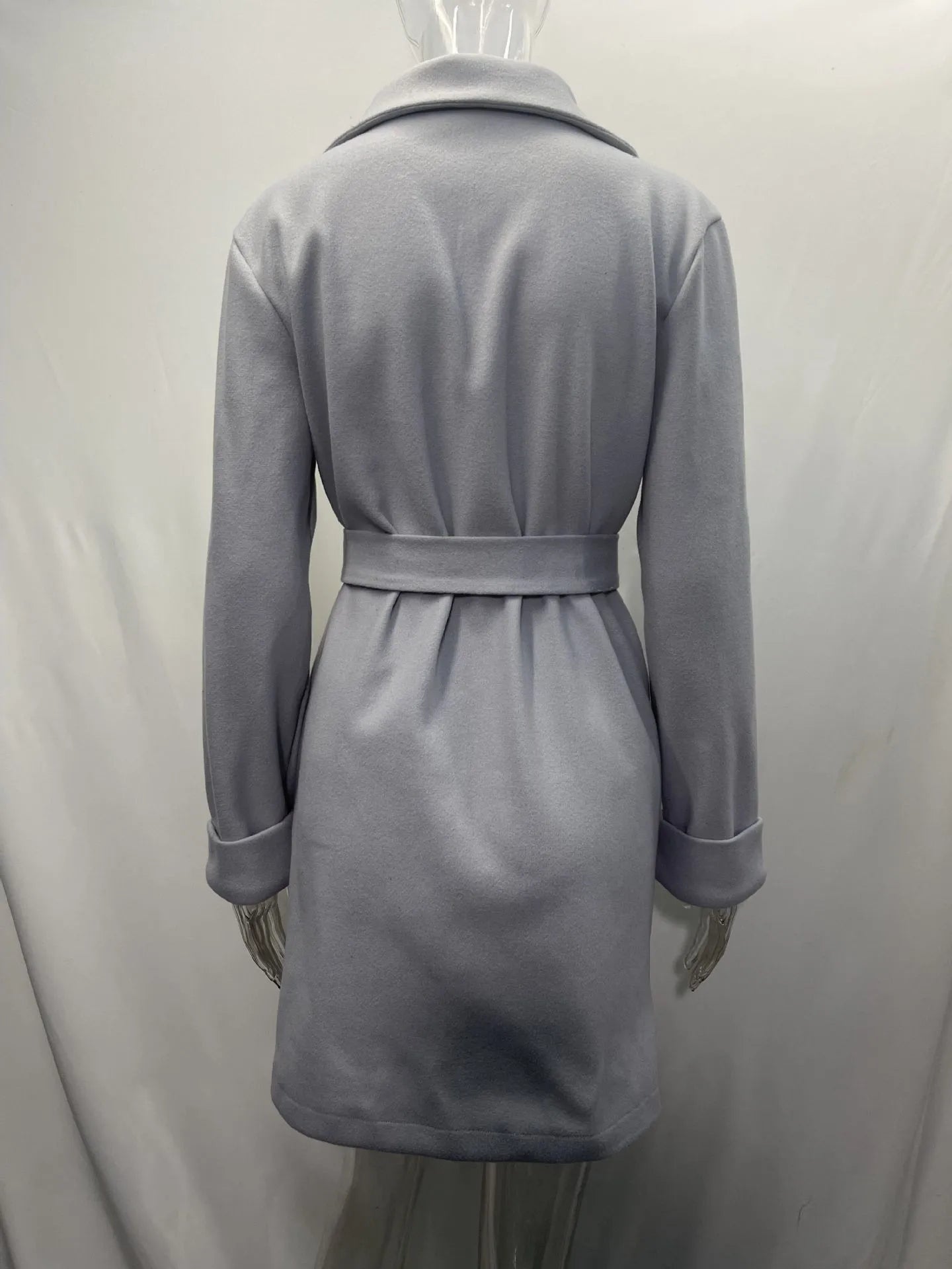 Women Hot Pink Trench Coat Casual Mid Long Overcoat.