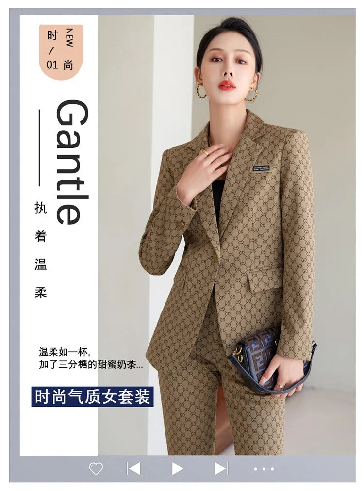 High Quality Fabric Women Business Suits With Pants and Blazer.