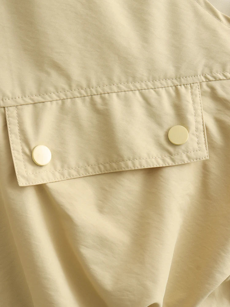 Women Yellow Pocket Irregular Big Size Casual Vest New V-collar.