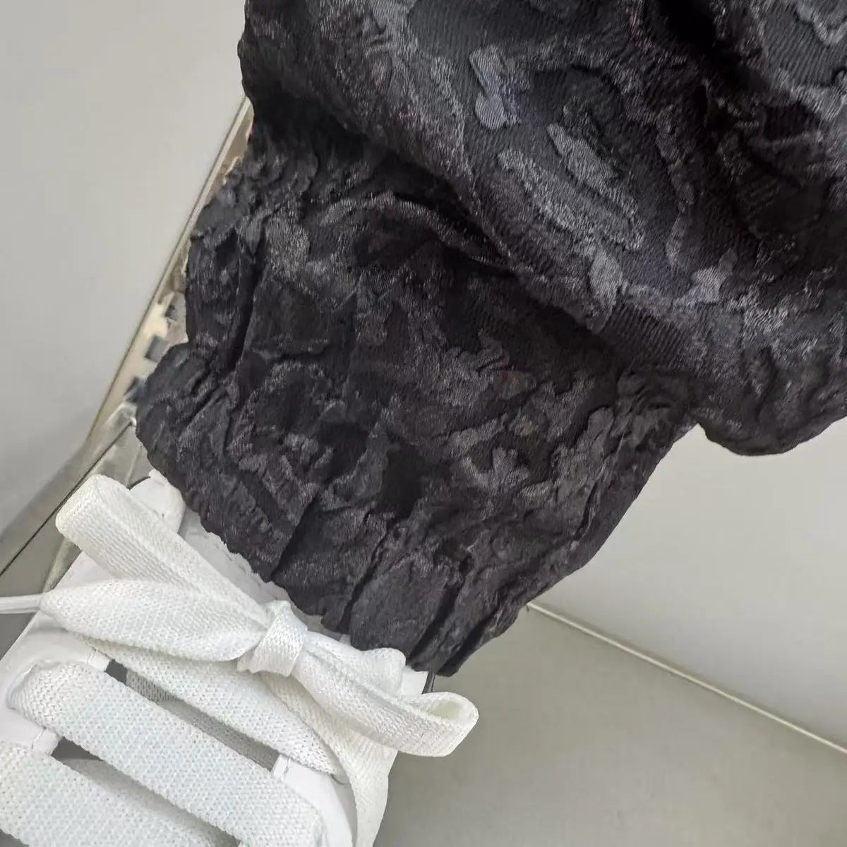 Men's Casual Suit Lapel Jacquard Shirt Trousers Two-piece Set .