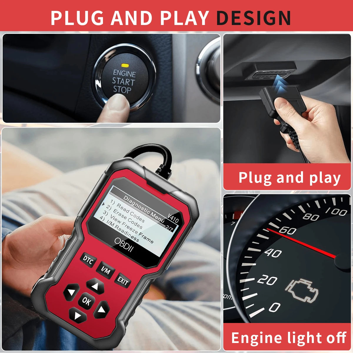 Car Obd2 Scanner Diagnostic Tool Code Reader Engine Fault Code Reader Scanse .