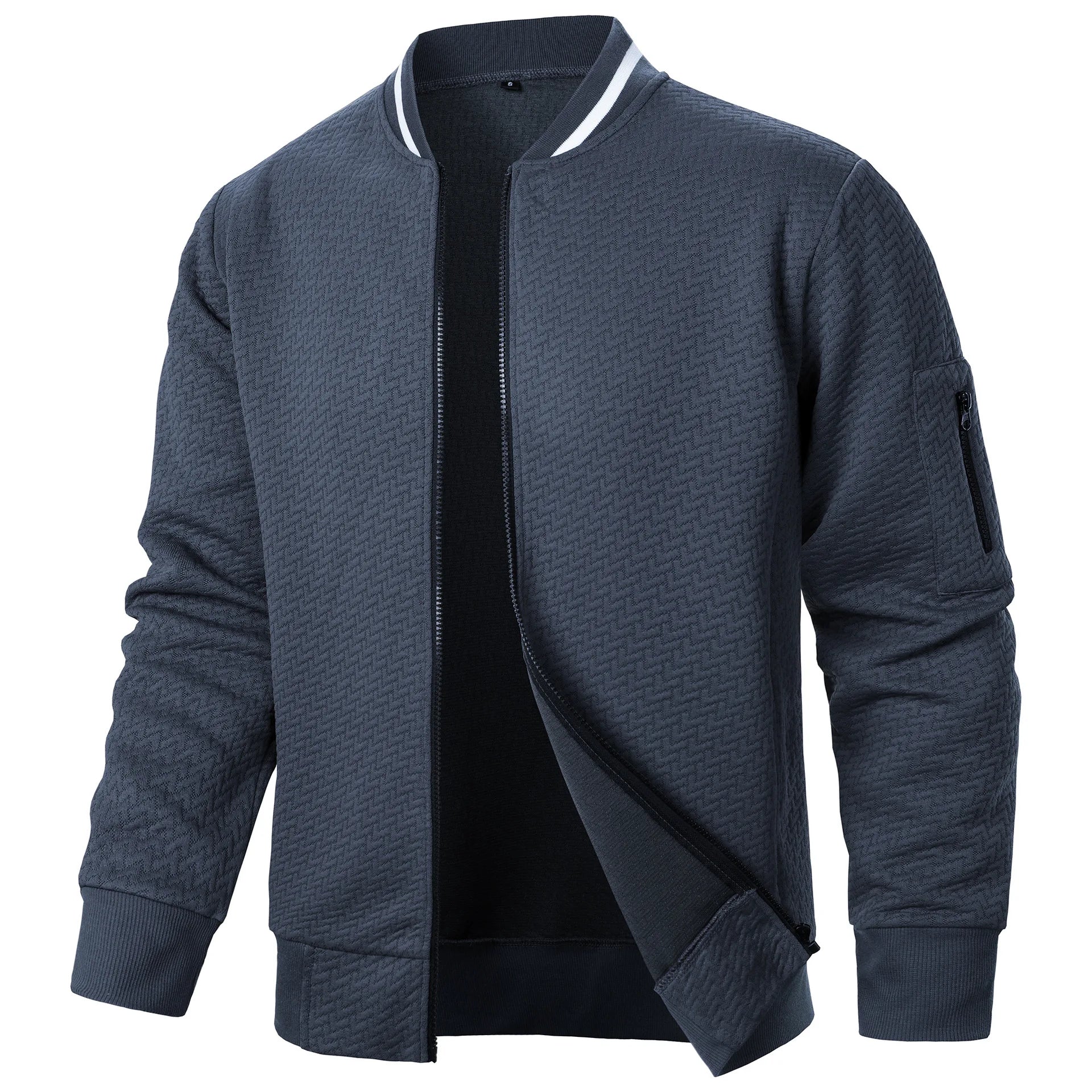 Fashion Autumn Jackets for Men Solid Color Casual Baseball Mens Jacket .