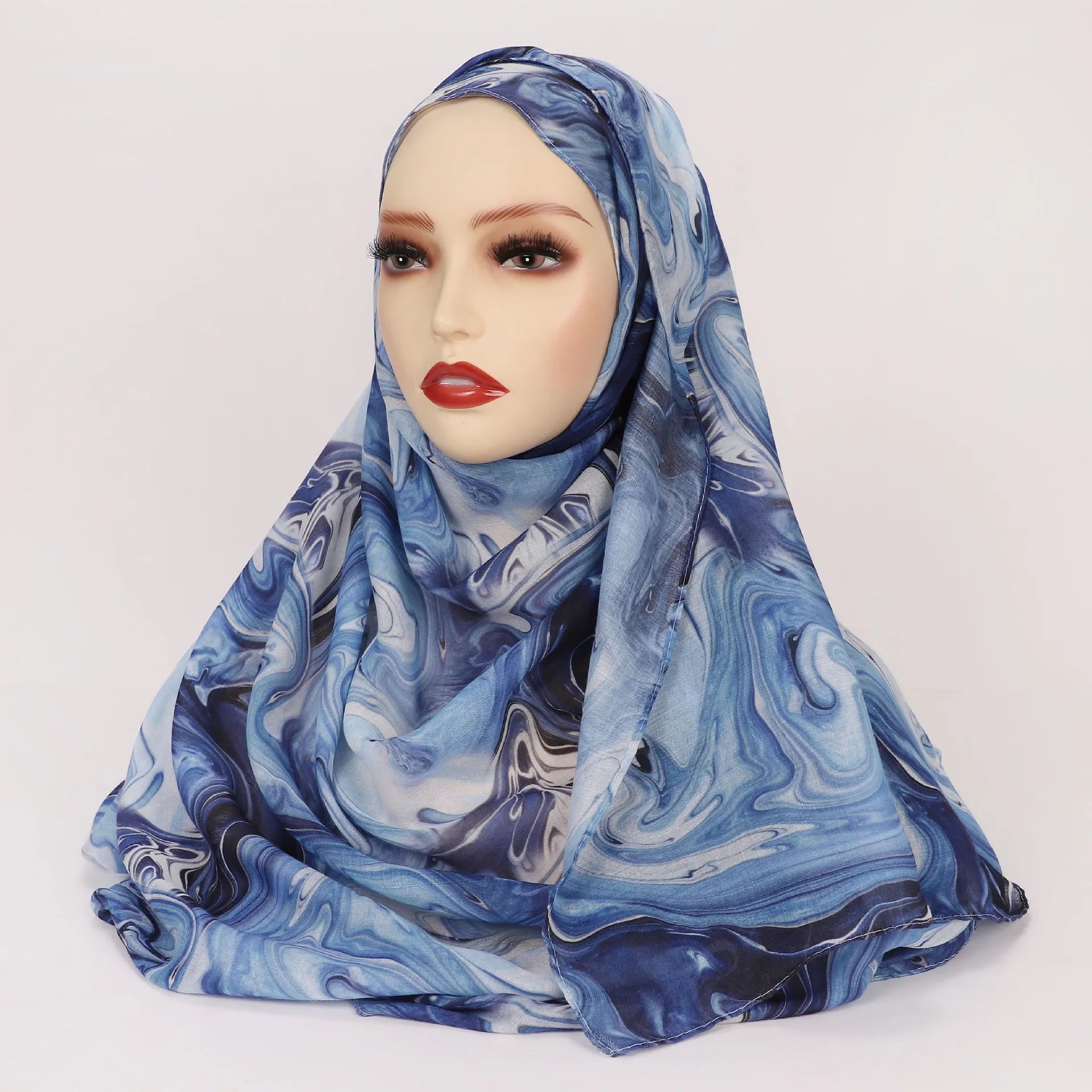 Women Scarves Bohemian Watercolor Muslim Hijab Floral Printed .