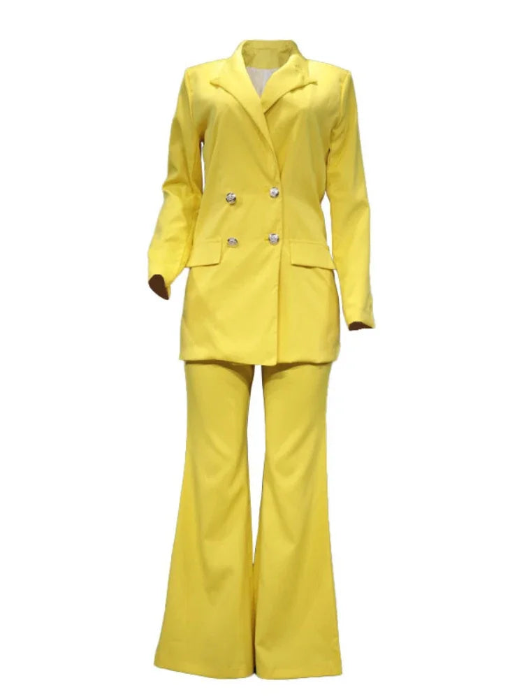 Autumn Winter 2 Piece Outfits for Women Blazer .