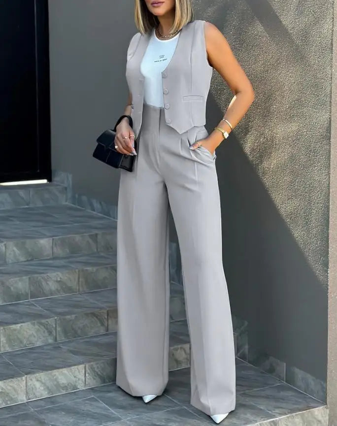 Women OL Blazer Pant Sets 2 Pieces Casual Slim .
