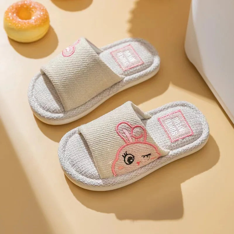 Kids Shoes Slippers Breathable Cotton Linen Boys Girls .