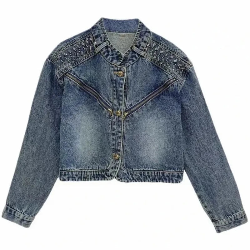 Women's Denim Jacket New Advanced Sense Unique Ladies.