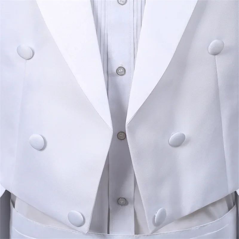 Men's Tuxedo Costume Vintage Formal Tailcoat Slim Fits.
