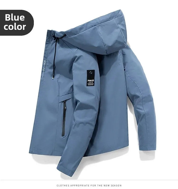 Style Men's Jacket Spring Autumn  Casual Hooded For Men's .