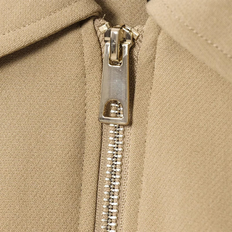 Casual Solid Zipper Lapel Short Jacket Women Long Sleeve .