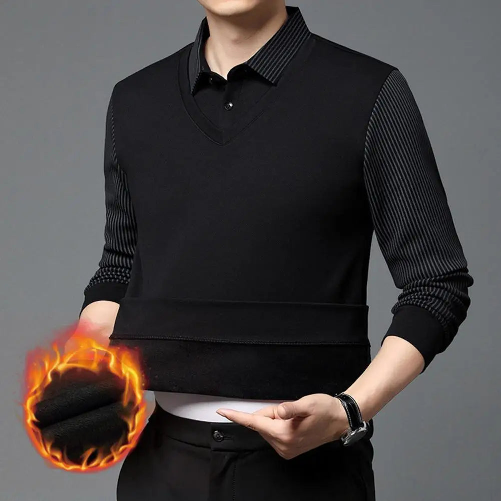 Shirt Collar Sweater Mid-aged Men's Formal Business Style .