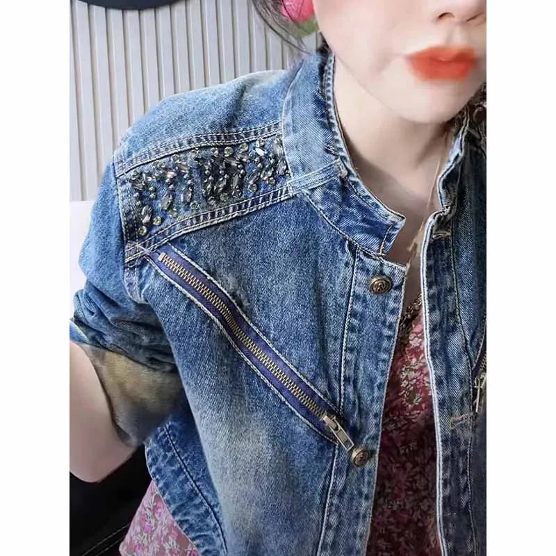 Women's Denim Jacket New Advanced Sense Unique Ladies.