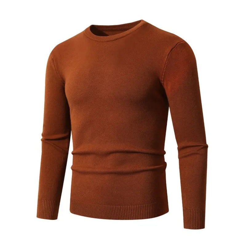 Mens Crewneck Sweater Pullover Knit Casual Long Sleeve.