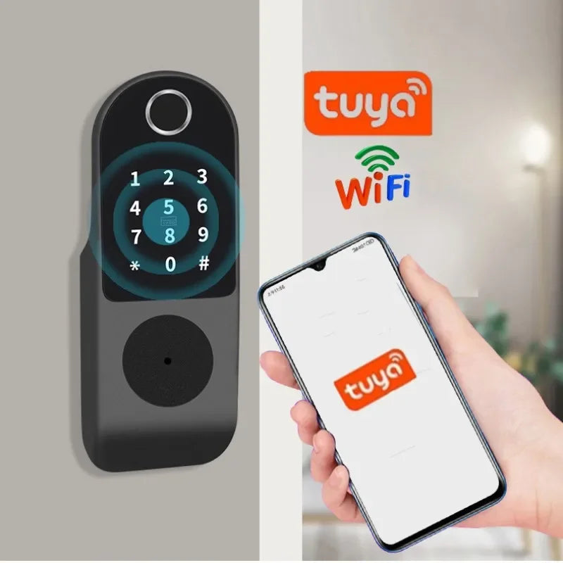 TUYA WIFI Smart Door Locks Fingerprint Lock Outdoor Waterproof Gate Locks .