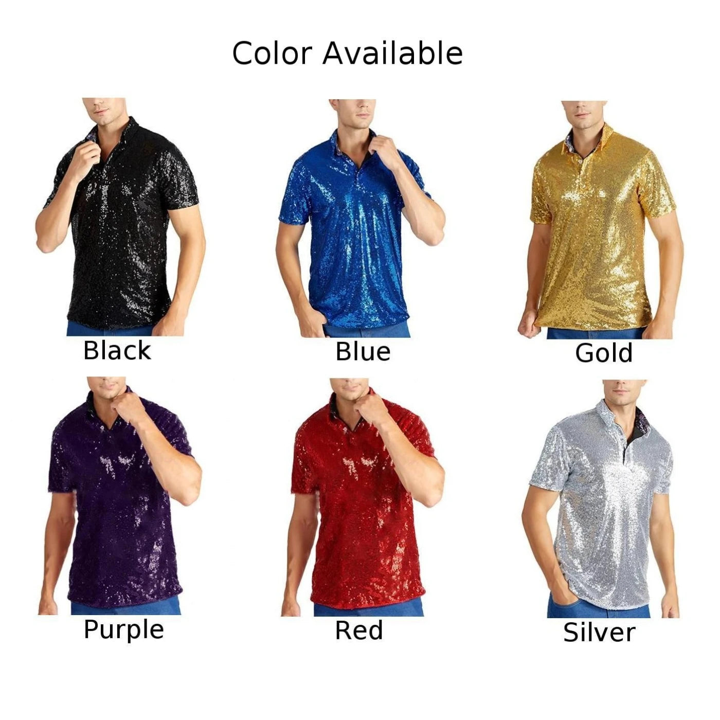 Mens  Short Sleeve T Shirt Fashion Disco Party Stage Costume.