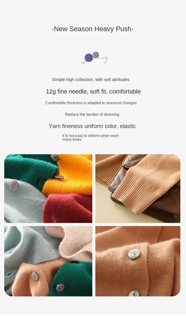 New V-Neck Temperament Small Fragrant Wind Women Loose Sweater .