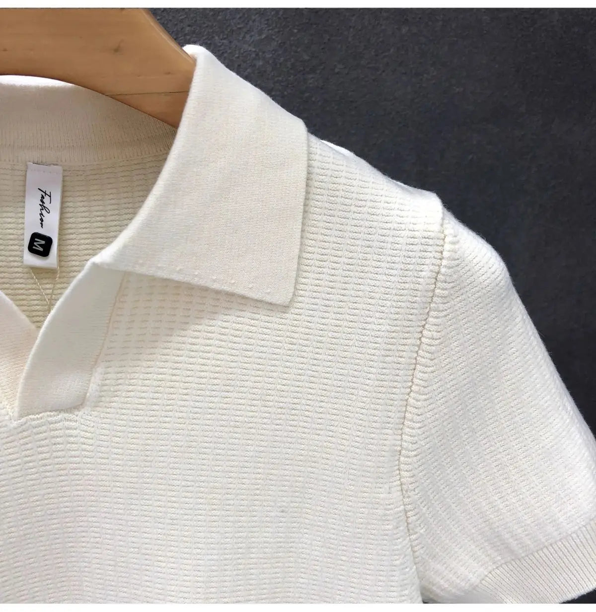 Men's Polo Shirt, Korean Style Slim Fit Collar Solid Color Casual Thin Sleeve Trendy Knit Top