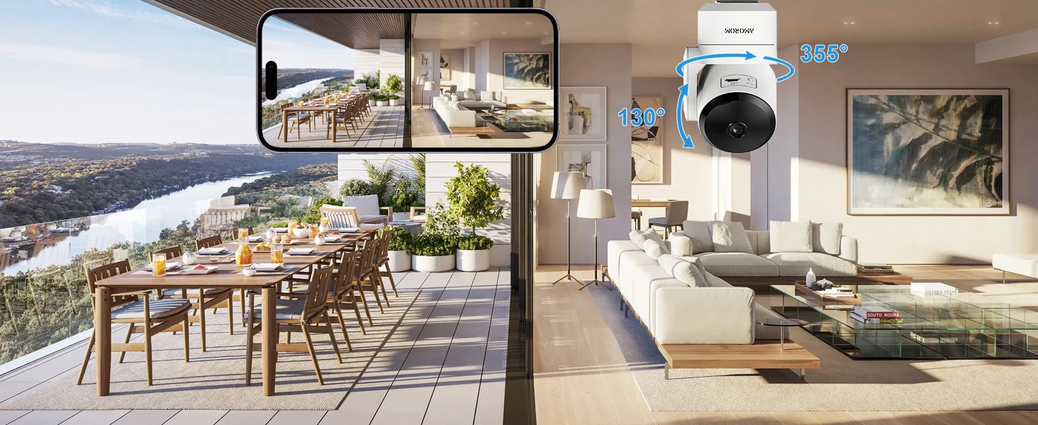 AMOROM 2K Indoor Camera 5/2.4G Wi-Fi Home Night Vision Security Camera.