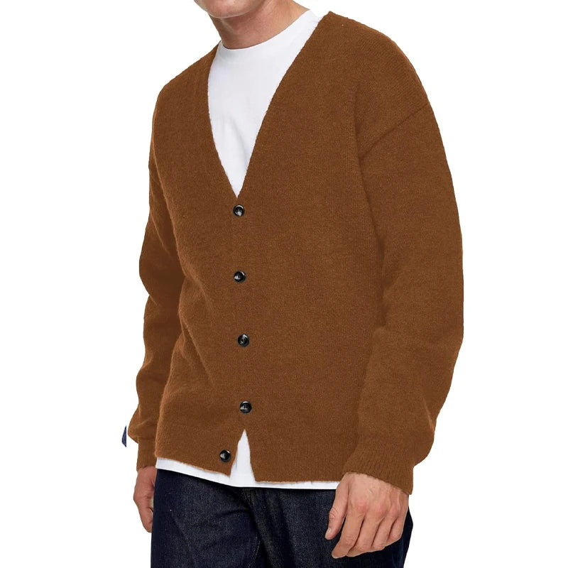 Men's Lightweight Cardigan Sweater Single-Breasted V-Neck.m