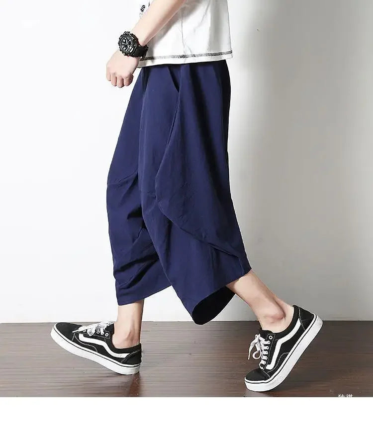 Casual Linen Pants For Men Chinese Style.