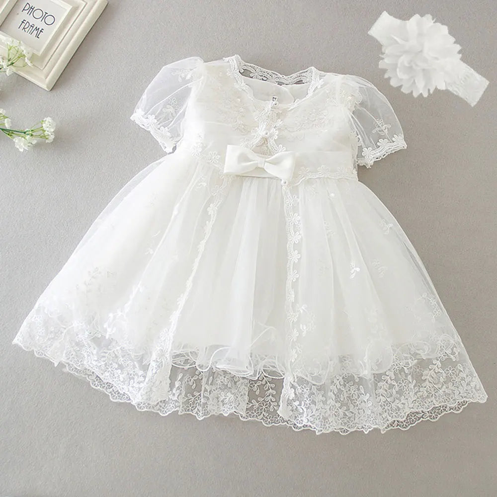 baby girl dresses embroidery pearl 1 year birthday dress wedding party christening baby girl clothes for 3-24 month