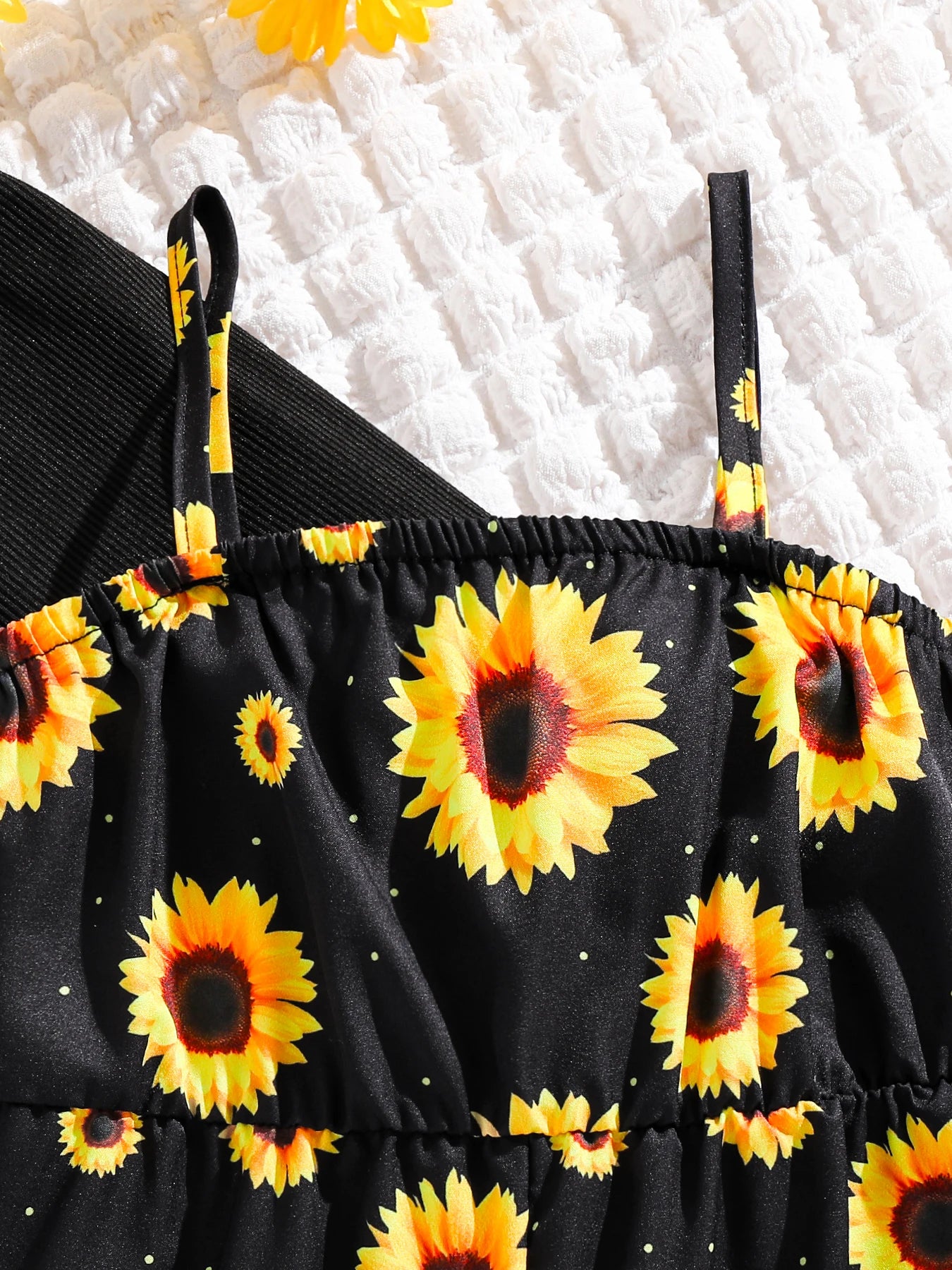 girls' outdoor casual jumpsuit 2-piece + printed jumpsuit wide-leg pants.