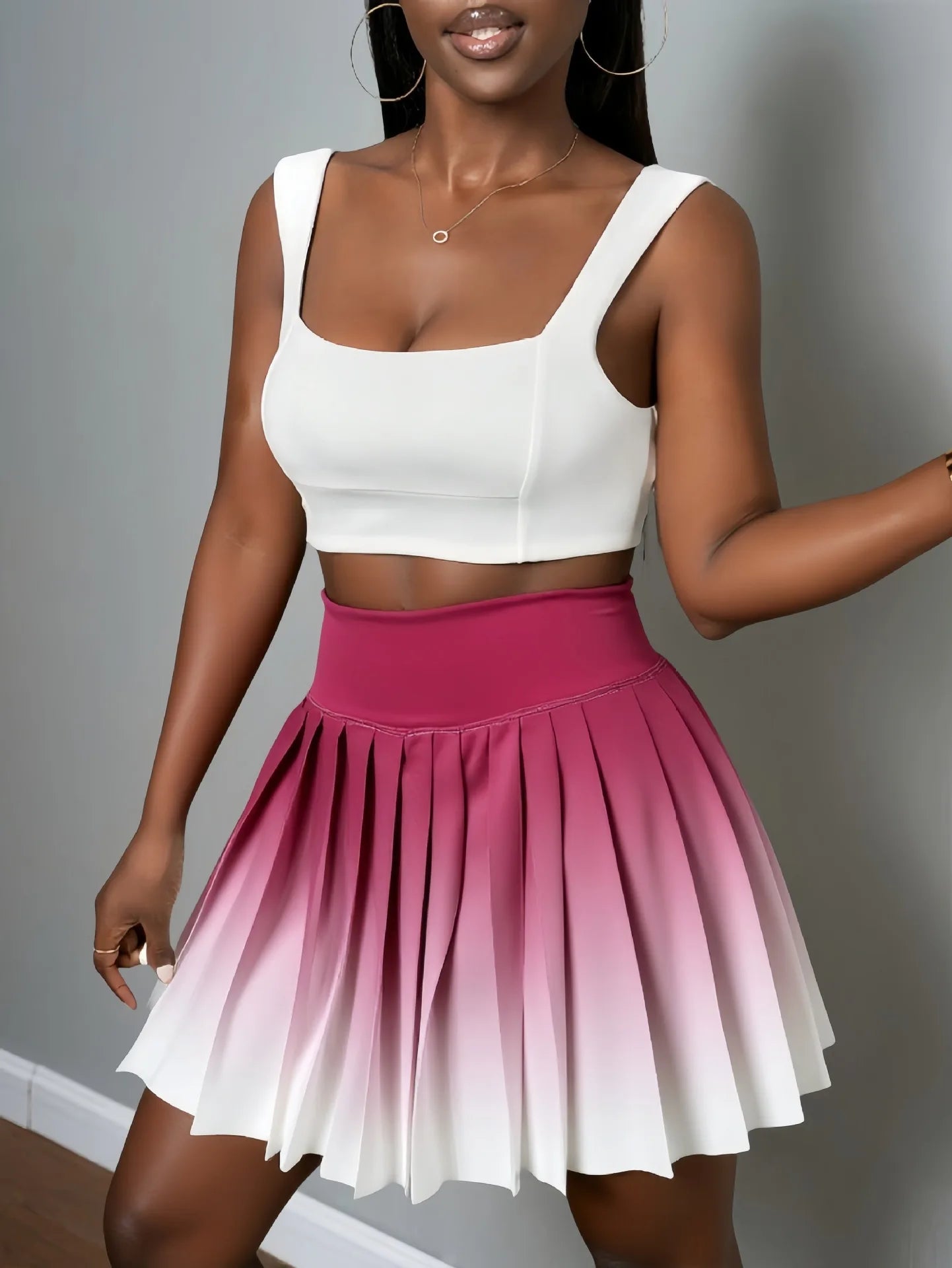 Summer Gradient Color Running Shorts Side Pocket .