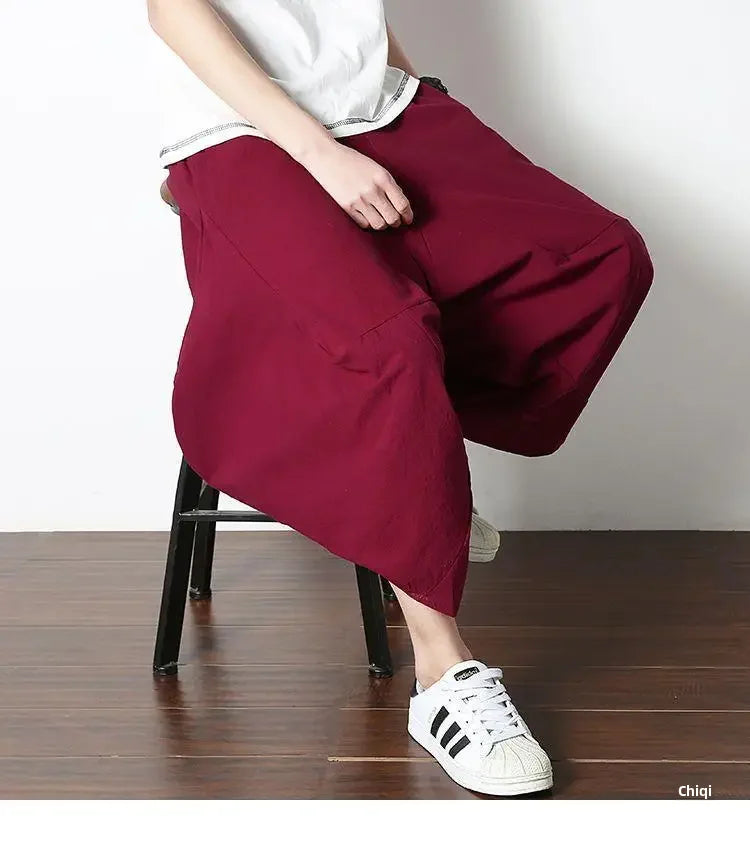 Casual Linen Pants For Men Chinese Style.