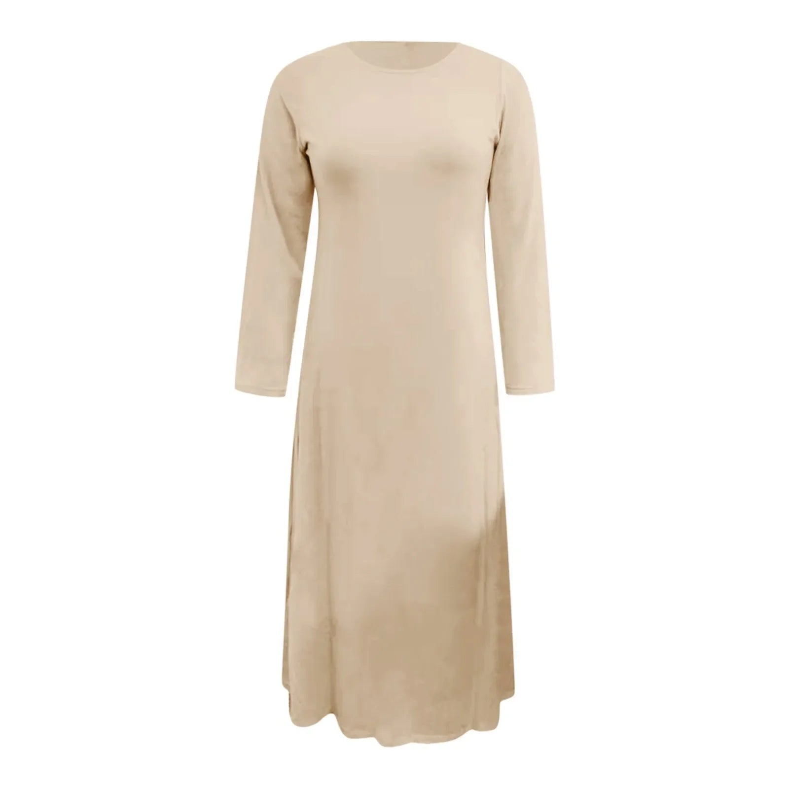 Women's Casual Solid Color Muslim Dress Long Sleeve Hollow Out Sequins Cardigan Loose Fit Long Skirt Islamic Dress