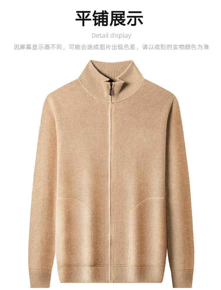 Solid Color Long-sleeved Stretch Cardigan for Men,