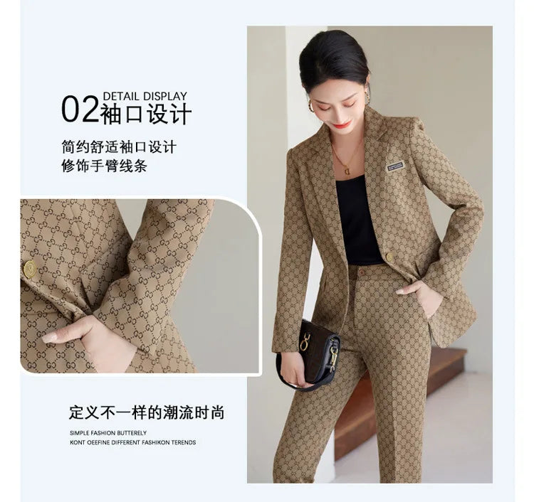 High Quality Fabric Women Business Suits With Pants and Blazer.
