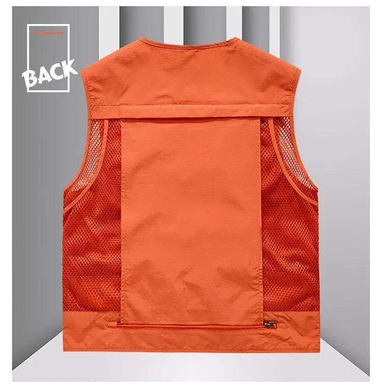14 Pockets Summer New Men US Tactical Hiking Fishing Vest Mens.