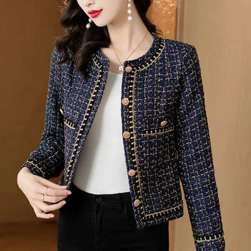 French Vintage Small Fragrance Tweed Jacket Coat Women's .