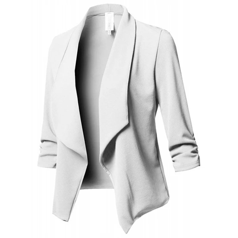 Women Solid Folds PU Leather  Black Blouse Tops.