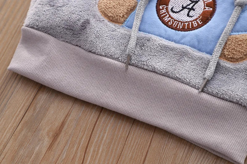 winter Baby Boy Girl Thicken Pajamas Set Flannel Fleece Toddler Child.