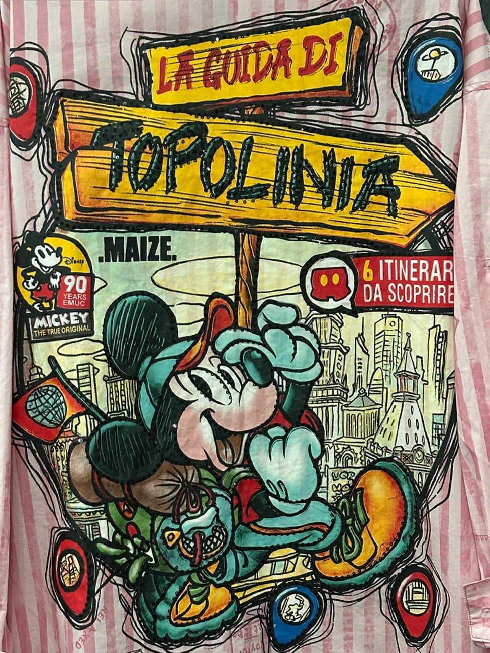 Spring and Summer New Cartoon Design Striped Long-sleeved Shirt Women's