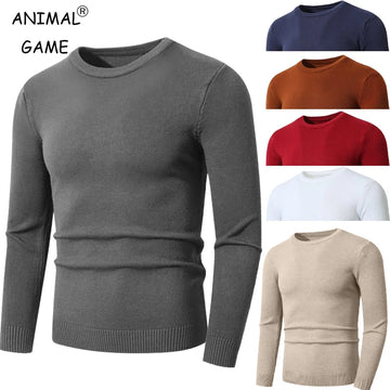 Mens Crewneck Sweater Pullover Knit Casual Long Sleeve.