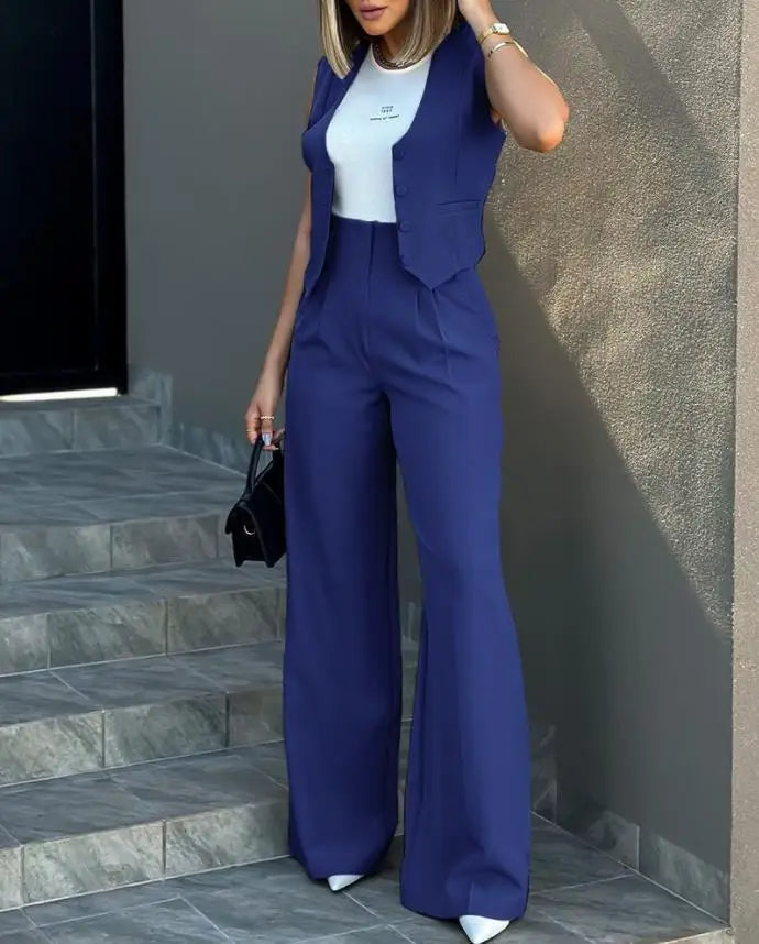 Women OL Blazer Pant Sets 2 Pieces Casual Slim .