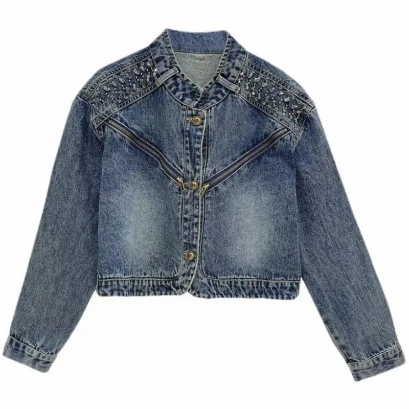 Women's Denim Jacket New Advanced Sense Unique Ladies.