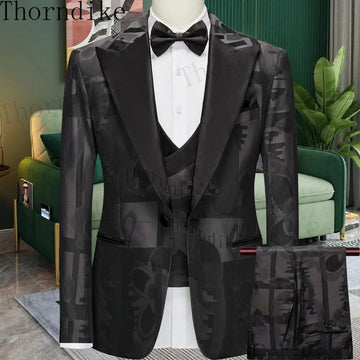 Thorndike 3 Pcs Set Blazers Jacket Pants Vest.