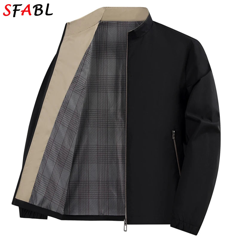 Spring Autumn Jacket Men Casual Solid Color Men's Jackets Slim Fit.