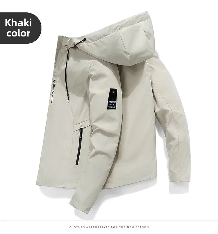 Style Men's Jacket Spring Autumn  Casual Hooded For Men's .