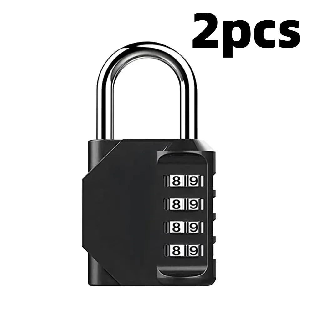 2pcs Combination Lock Resettable 4 Digit Padlock Combination Waterproof.