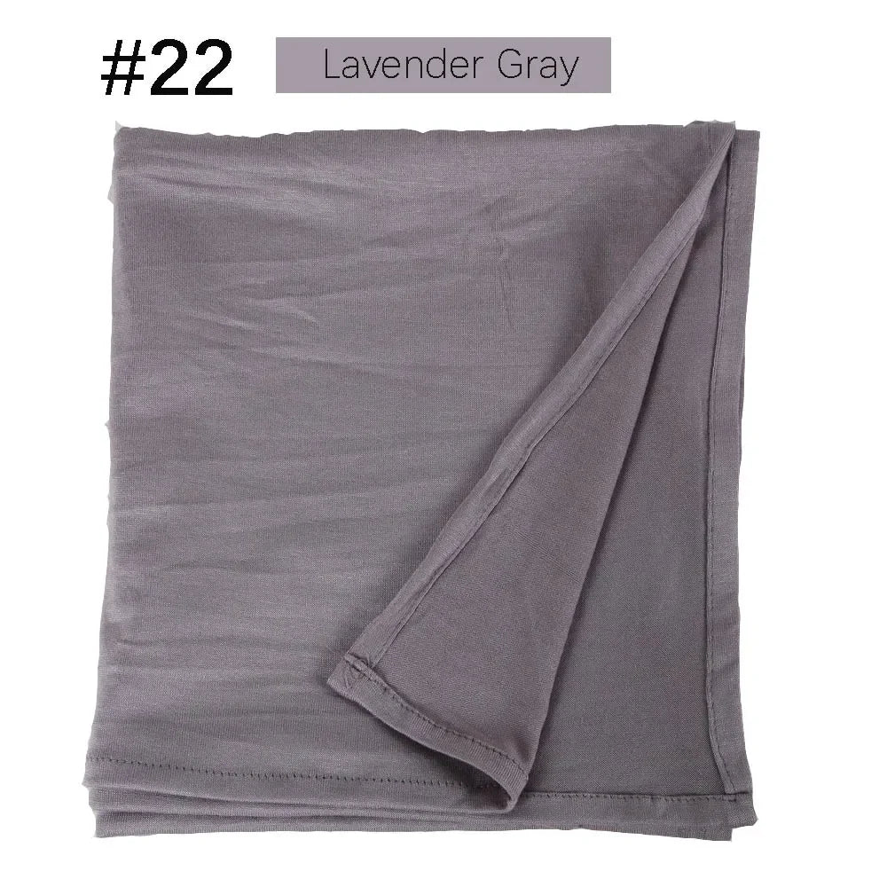 Muslim Women Stretchy Jersey Hijab Plain Cotton Jersey Hijabs  Islamic Soft Turban Head Wraps Headscarf 170X60cm