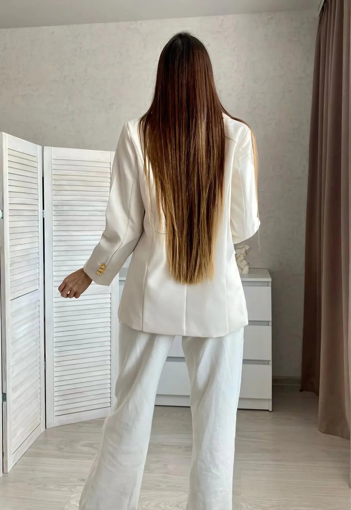 Spring Autumn Women Chic Office Lady Double Breasted Blazer .