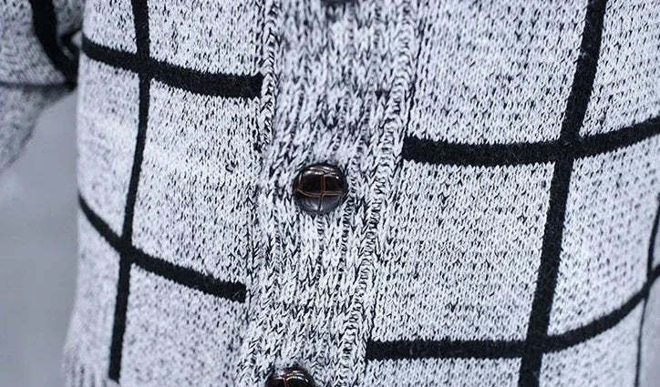 Man Clothes Cardigan Knitted Sweaters for Men No Hoodie Patchwork.